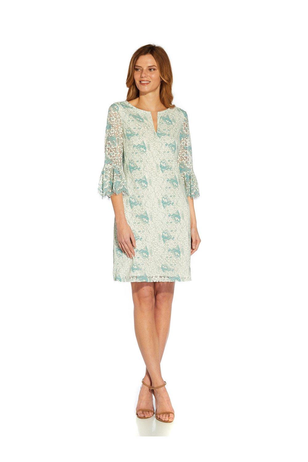 Dresses Lace Bell Sleeve Shift Adrianna Papell